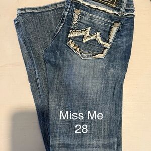 Miss Me Women's Distressed Blue Boot Cut Jeans